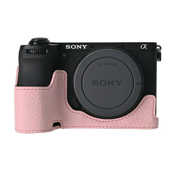 GadgetCom Camera Half Case Compatible with Alpha 6700 A6700 , Anti-Slip PU Leather Shell Protective Cover