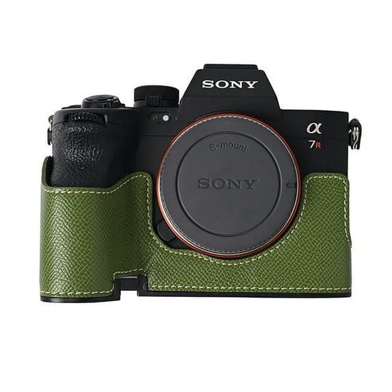 GadgetCom Camera Half Case Compatible with Alpha 7RV A7R5 , Anti-Slip PU Leather Shell Protective Cover