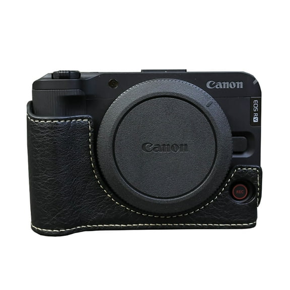 GadgetCom Camera Half Case Compatible with Canon EOS R50V , Anti-Slip PU Leather Shell Protective Cover