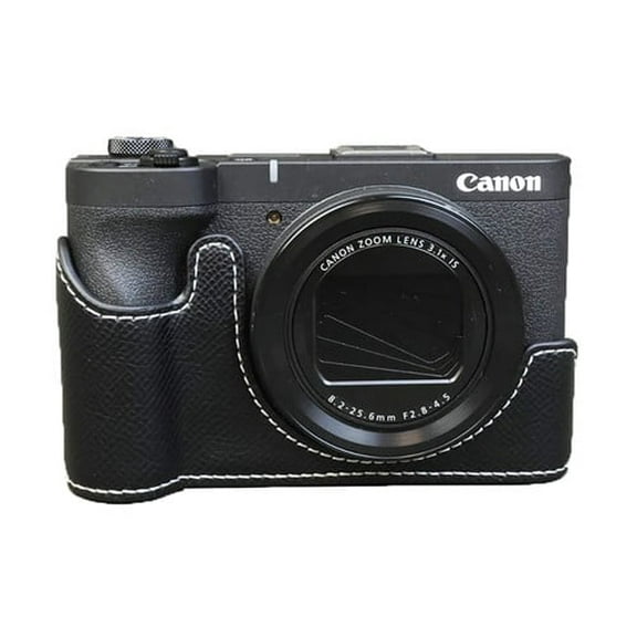 GadgetCom Camera Half Case Compatible with Canon PowerShot V1 , Anti-Slip PU Leather Shell Protective Cover