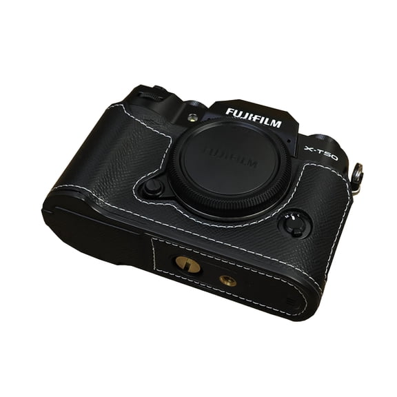 GadgetCom Camera Half Case Compatible with FUJIFILM X-T50 XT50 , Anti-Slip PU Leather Shell Protective Cover