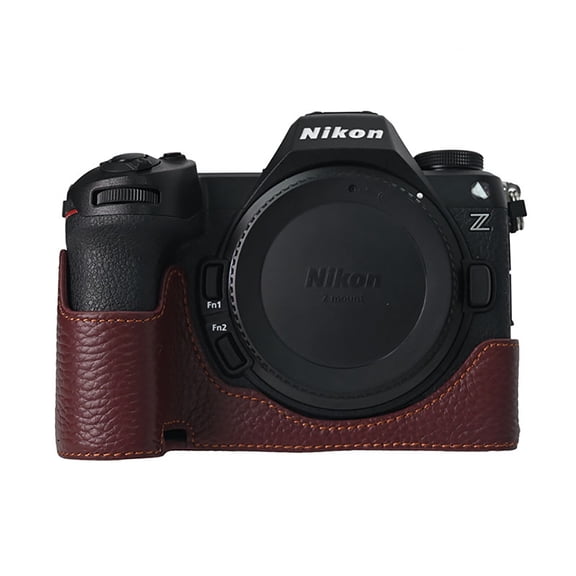 GadgetCom Camera Half Case Compatible with Nikon Z6III Z6 Mark III 3 , Anti-Slip Genuine Leather Shell Protective Cover