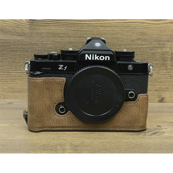 GadgetCom Camera Half Case Compatible with Nikon ZF Z f , Anti-Slip PU Leather Shell Protective Cover
