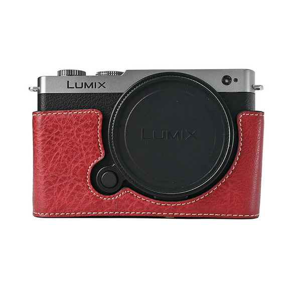GadgetCom Camera Half Case Compatible with Panasonic LUMIX S9 , Anti-Slip PU Leather Shell Protective Cover
