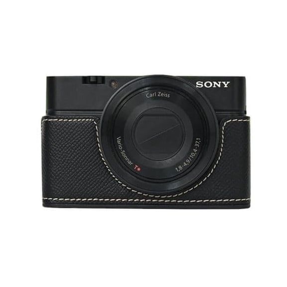 GadgetCom Camera Half Case Compatible with RX100 VII 7 VI 6 V 5 IV 4 , Anti-Slip PU Leather Shell Protective Cover