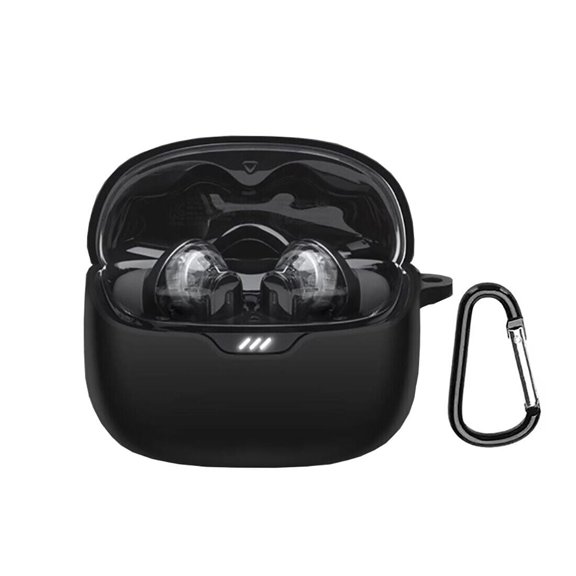 GadgetCom For JBL Tune Beam Shockproof Earbud Case with Carabiner, Black