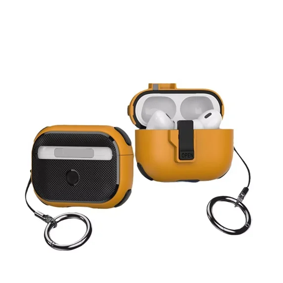 GadgetCom Replacement Case Compatible with Apple AirPods Pro 1 2 , TPU PC Protective Cover Pop-up Secure Lock Shell With Strap