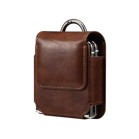 GadgetCom Replacement Case Compatible with Samsung Galaxy Z Flip6 Flip7 7 6 , PU Leather Case Cover Belt Clip Holster Pouch