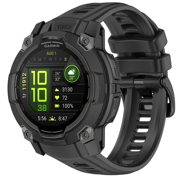 GadgetCom Replacement Strap Compatible with Garmin Instinct 3 45mm 22mm , Silicone Watch Band Sport Workout Strap