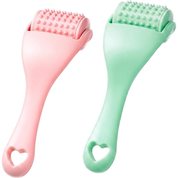 GadgetNestUSA 2PCS Silicone Muscle Roller Massager  Portable Deep Tissue Massage Stick for Cellulite & Scar Tissue Relief, Face Neck Arm Back Leg Recovery Tool