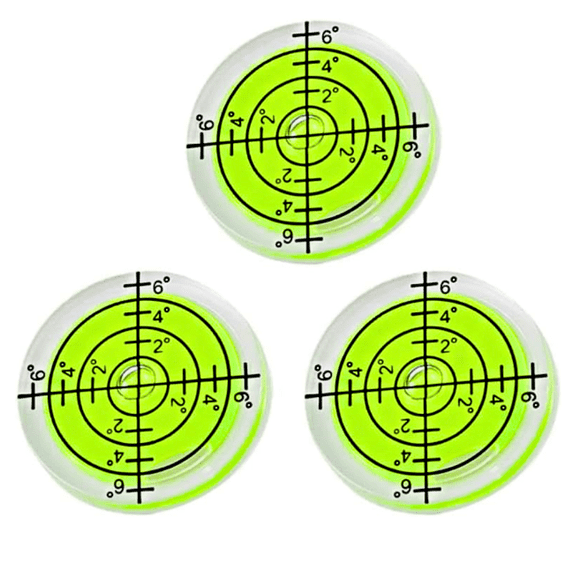GadgetNestUSA 3-Pack Bullseye Bubble Level High-Accuracy Circular Spirit Levels for Cameras, Tripods, RVs, Shelves & Precision Leveling