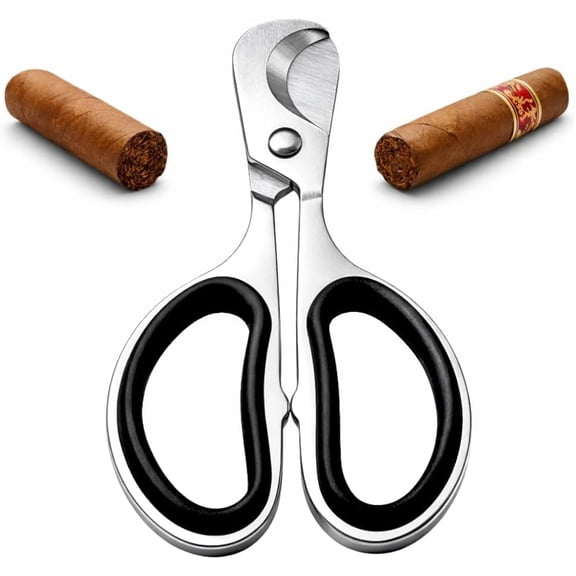 GadgetNestUSA Cigar Cutter Stainless Steel Double Blade Scissors Precision Guillotine Cut, Sharp Rust-Resistant Trimmer for Clean Smooth Draw