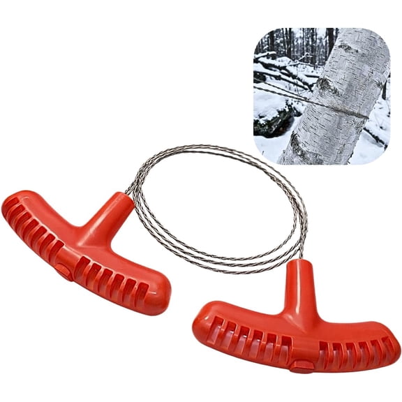 GadgetNestUSA Heavy-Duty 27.5" Stainless Steel Wire Saw  Portable Pocket Cable Saw with Ergonomic Handles for Camping, Hiking, Survival & Wood Cutting