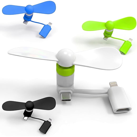 GadgetNestUSA USB Type-C 2-in-1 Phone Fan, Compatible with iPhone 7-17 Series, XS, XR, Plus, Mini, Pro, Max, SE & Samsung Galaxy S, Z Fold/Flip, A, M and Note Series. Works with USB Type-C phones