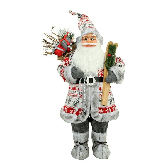 GadgetVLot 1 pcs polyester plastic Santa Claus plush doll for home Christmas decoration