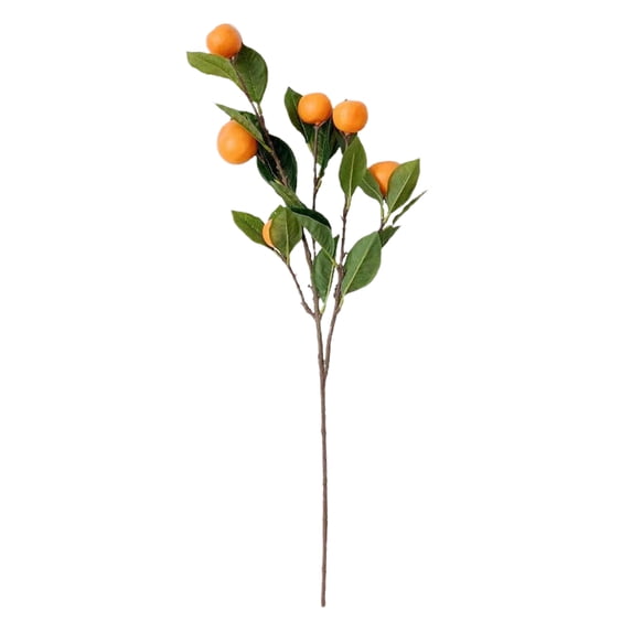 GadgetVLot 1Pcs Artificial Tangerine Branch Lemon Simulation Imitation Plant 63Cm Fruit Plants Home Decor Realistic Rattan Fake Flower 6 Fruits