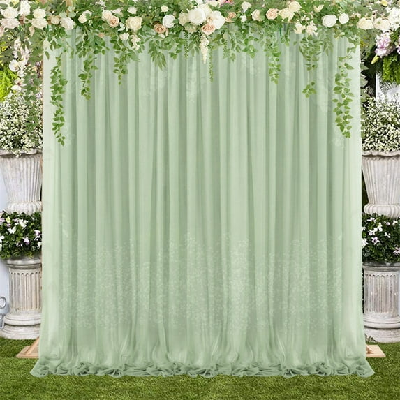 GadgetVLot 1Pcs Backdrop Curtain Mesh Window Decor Wedding Photography Background Drapes