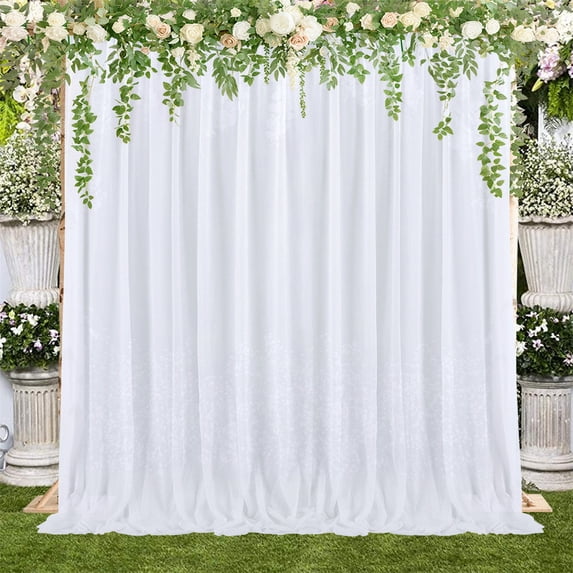 GadgetVLot 1Pcs Background Curtain Fabric Wedding Party Translucent Shower Baby Indoor Outdoor Curtain
