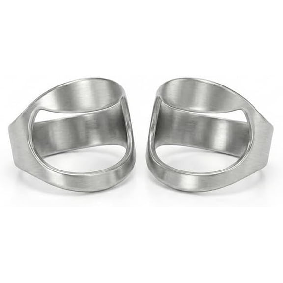 Gadgetime USA 2 Premium Silver Beer Opener Rings Ergonomic Finger Fit, Durable Stainless Steel, Perfect for Everyday Use, Parties, BBQs, & Special Events Convenient and Stylish Bottle Openers