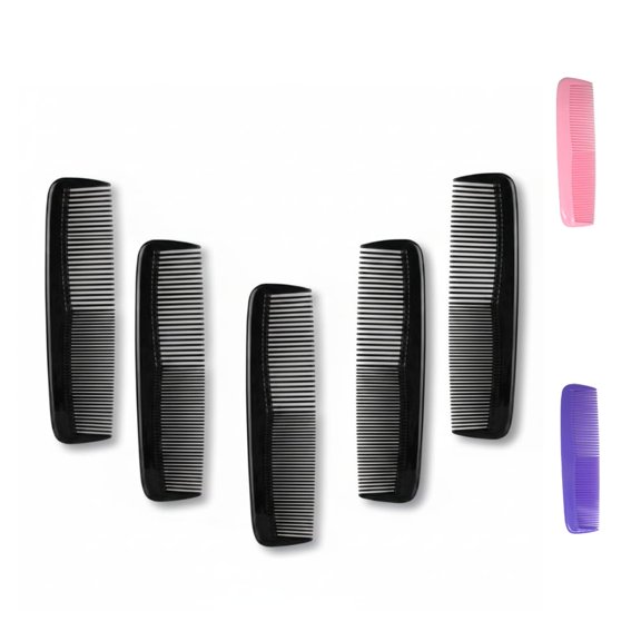 Gadgetime USA 5-Pack Fine-Tooth Black Hair Combs – Durable, Smooth-Glide Design for Easy Styling & Everyday Grooming