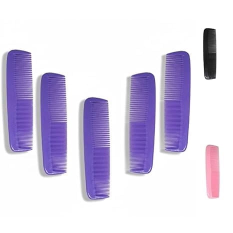 Gadgetime USA 5-Pack Fine-Tooth Purple Hair Combs – Durable, Smooth-Glide Design for Easy Styling & Everyday Grooming