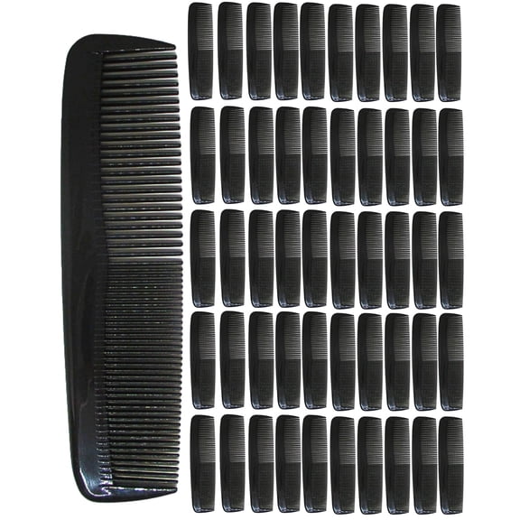 Gadgetime USA 50Pack Fine Tooth Hair Combs Durable Black Plastic Styling, Detangling & Travel Combs for Women, Men & Kids Salon Quality Grooming Tools Perfect for Homeless Shelter Donations