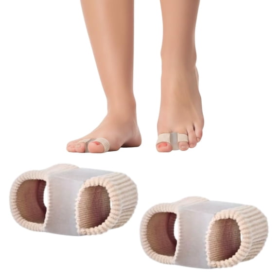 Gadgetime USA Fabric-Wrapped Gel Toe Separators – 2 Pack – Large Size Soft Spacers & Correctors for Bunions, Overlapping Toes, and Hammer Toe Relief – Breathable All-Day Cushion