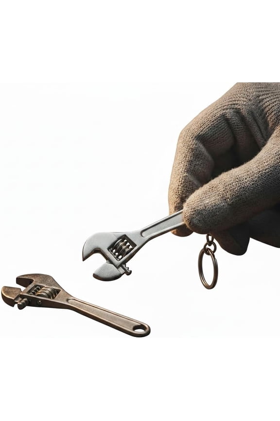 Tiny Ultra-Compact Mini Wrench Set - 2.5 Inch Alloy Steel - Nice Pendant - Adjustable Crescent Wrenches with Keychain for Minor Precision Repairs - Perfect for a Cute Keychain Accessory