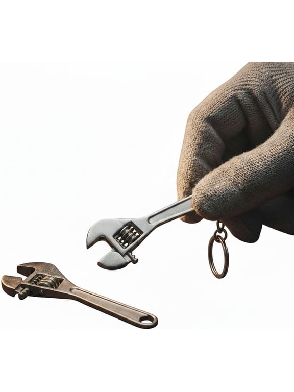 Tiny Ultra-Compact Mini Wrench Set - 2.5 Inch Alloy Steel - Nice Pendant - Adjustable Crescent Wrenches with Keychain for Minor Precision Repairs - Perfect for a Cute Keychain Accessory