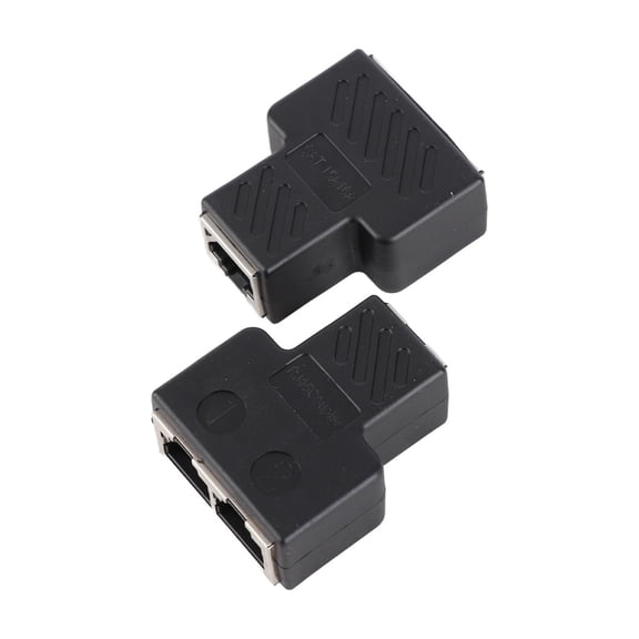Gadgets 2PCS 3.5MM Male Network RJ45 Splitter Adapter POE Distributor Black