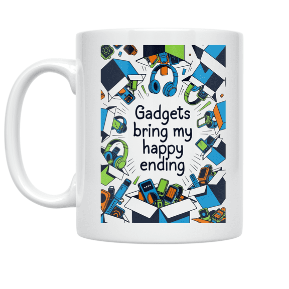 Gadgets Bring My Happy Ending - Tech Subscription Box Enthusiast - 11 oz Ceramic Coffee Mug