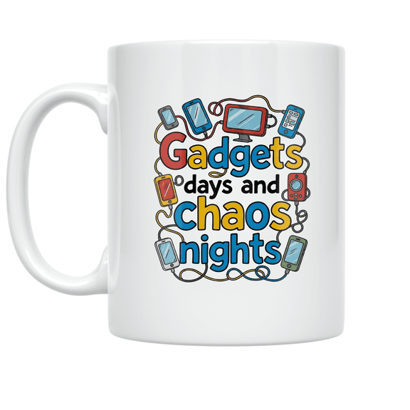 Gadgets Days and Chaos Nights - Tech Enthusiast - 11 oz Ceramic Coffee Mug