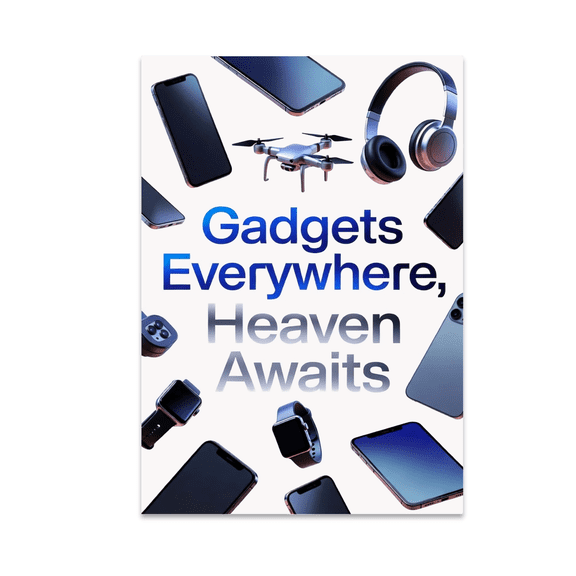 Gadgets Everywhere, Heaven Awaits - Tech Enthusiast - 13x19 Poster Print