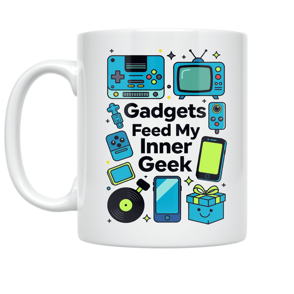 Gadgets Feed My Inner Geek - Tech Enthusiast - 11 oz Ceramic Coffee Mug