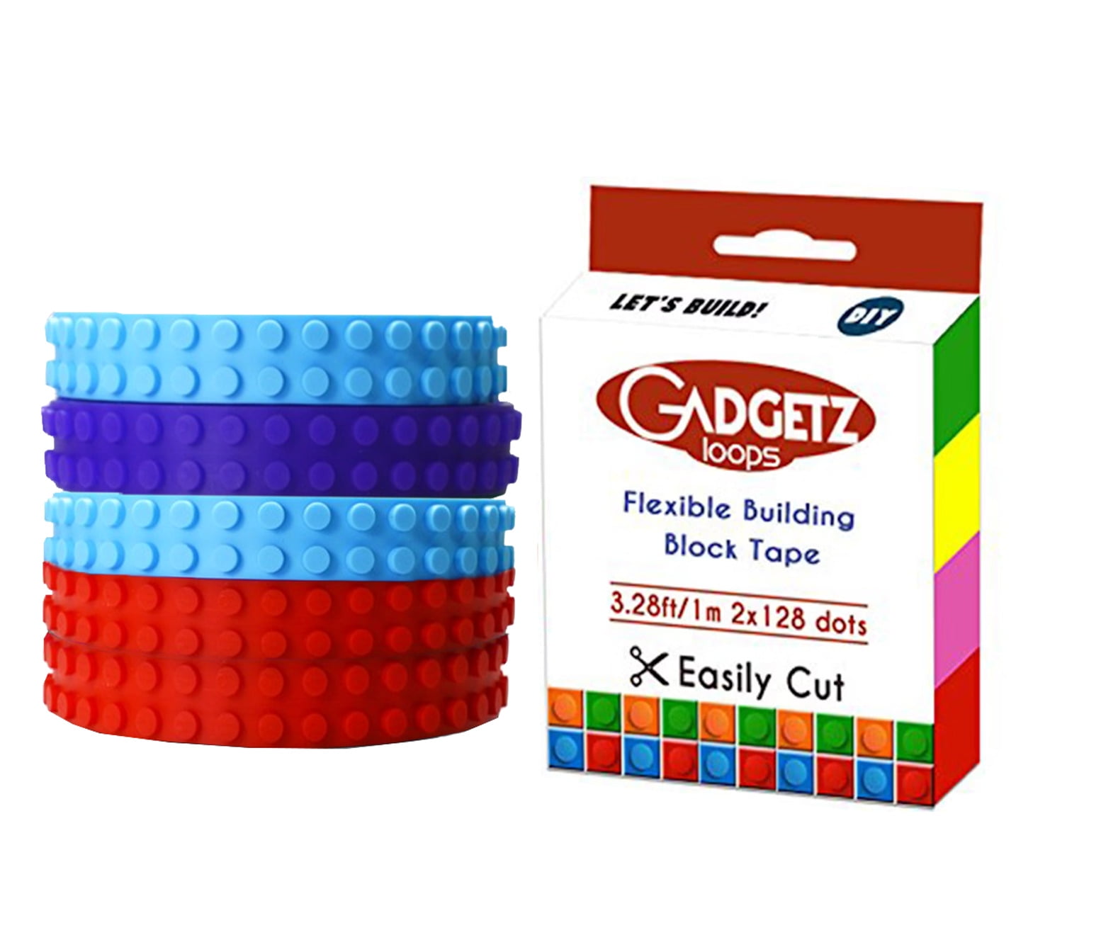 Gadgetz Flexible Tape Building Bricks Blocks Set of 5 Packs