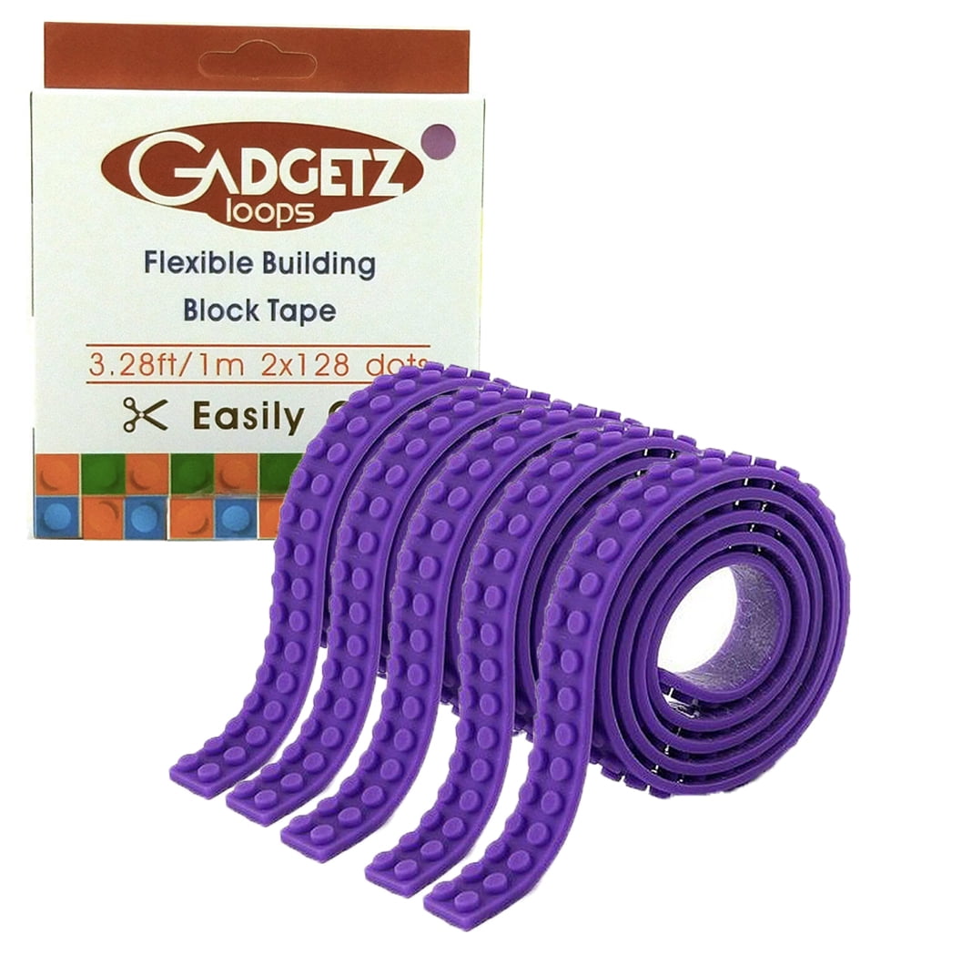 Gadgetz Flexible Tape Building Bricks Blocks Set of 5 Packs (Purple)
