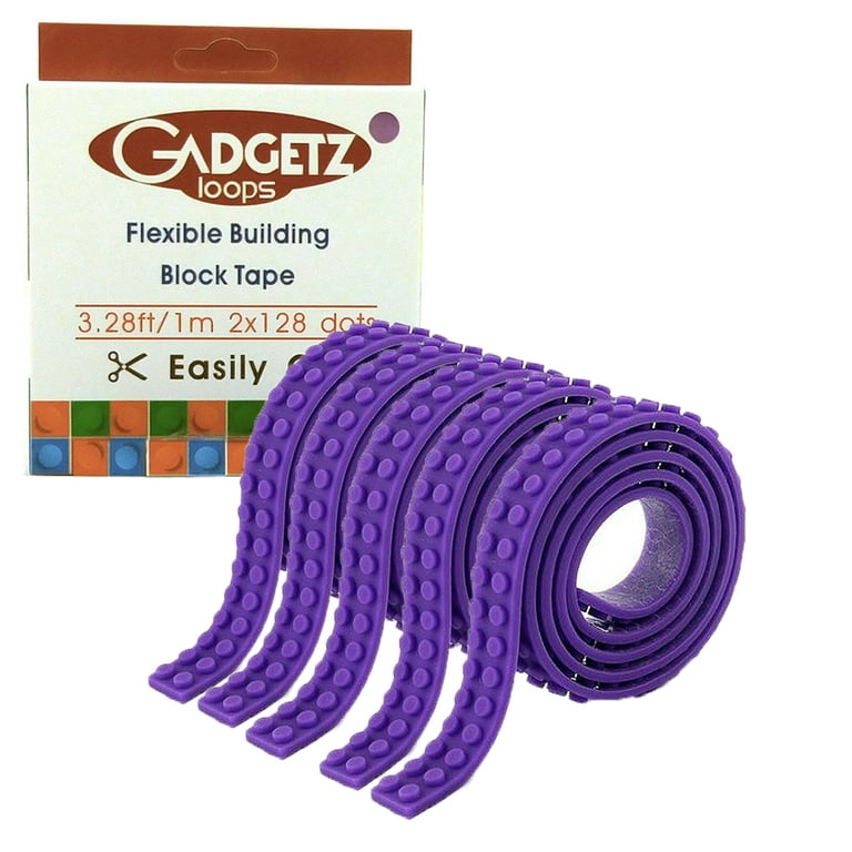 Gadgetz Flexible Tape Building Bricks Blocks Set of 5 Packs (Purple)