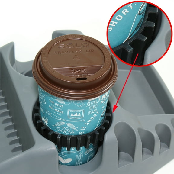 Gadjit Beverage Bands Car Cup Holder Adapter - Stop On-The-Go Drinks from Wobbling in Your Cup Holder (4 Pack) | Keeps 8-28 oz Coffee Cups, 12-16 oz Soda Cans, 20 oz Water Bottles, Mugs from Tipping