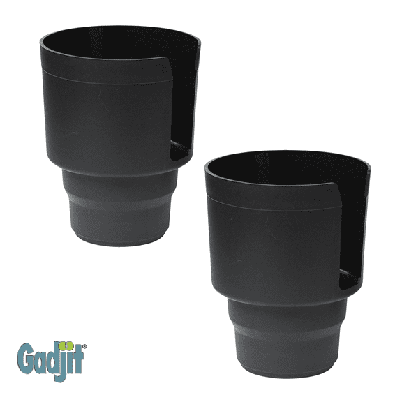 Gadjit Cup Keeper Plus Large Drink Car Cup Holder Adapter, 2 Pack