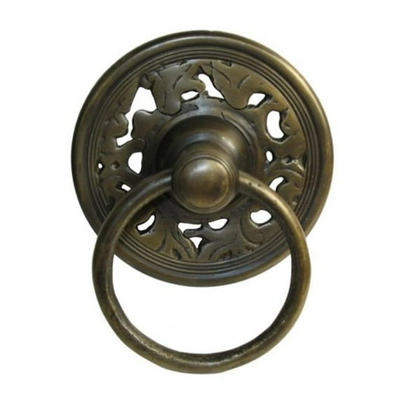 Gado Gado Hardware HRP1014 Ring Pull with Carved Filigree Backplate