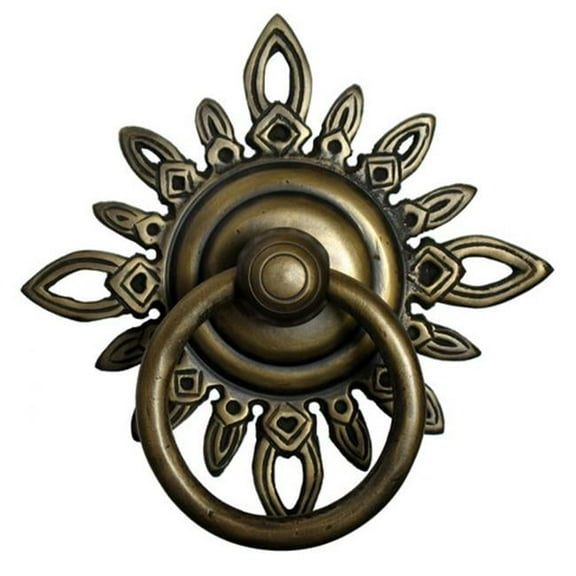 Gado Gado Hardware HRP5014 Ring Pull with Carved Filigree Star Backplate- Large