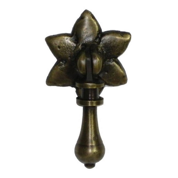 Gado Gado Hardware HTP6010 Teardrop Pull with Flower Backplate
