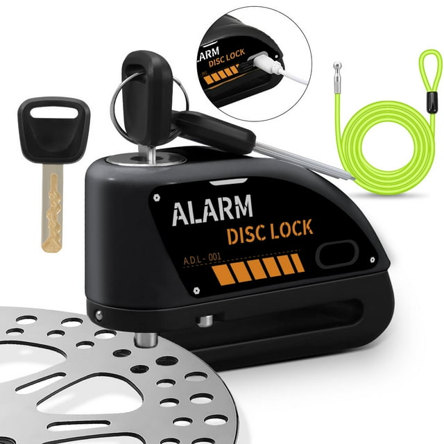 Gadpow Disc Brake Lock Rechargeable Motorcycle Alarm 120db 7mm Pin with