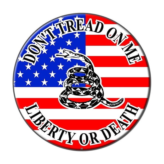 Gadsden Don't Tread On Me USA Flag - Tea Party Lapel Hat Pin Tie Tack Large Round