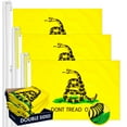 thumbnail image 1 of Gadsden Don't Tread on Me Flag 3x5FT 3-Pack Double-sided Embroidered Polyester By G128, 1 of 8