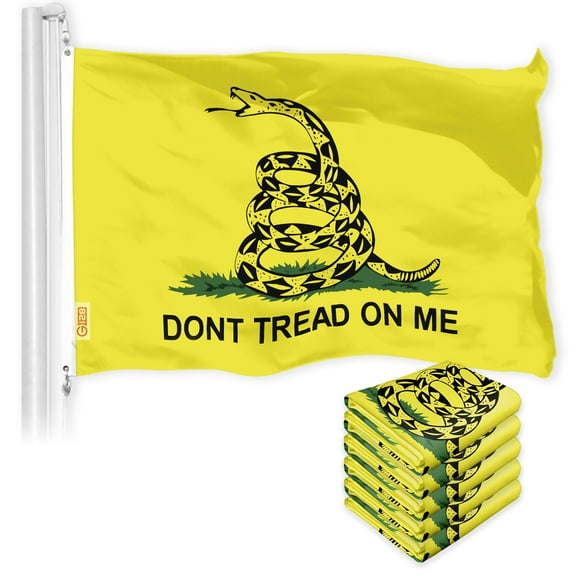 Gadsden Dont Tread on Me Flag 3x5FT 5-Pack Printed 150D Polyester By G128
