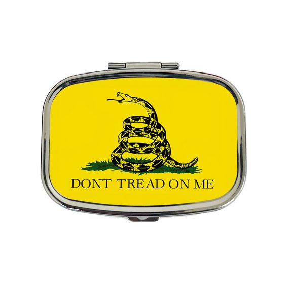 Gadsden Flag Don't Tread On Me Rattlesnake Small Travel Handbag Pill Box Case