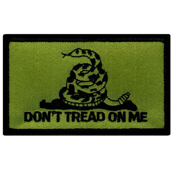 Gadsden Flag Green Iron-on Embroidered Patch Don't Tread on Me