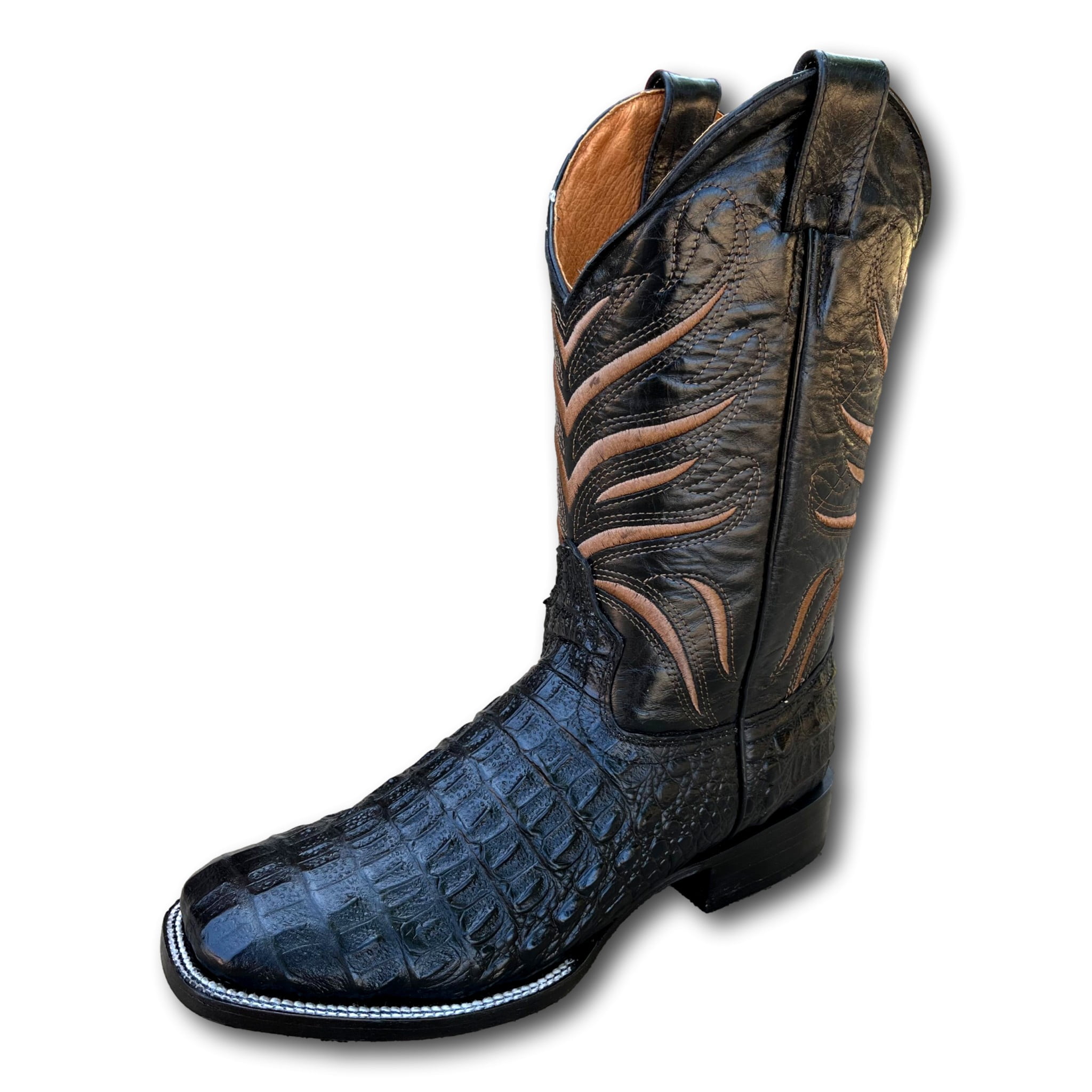 GadwallAR Men's Exotic Pattern Western Cowboy SlipOn Square Toe Boots