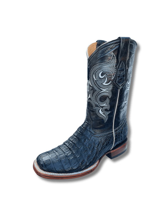GadwallAR Men's Alex Exotic Western Cowboy Boots-Squre Toe Pull On Leather Belly Navy 9.5 Medium